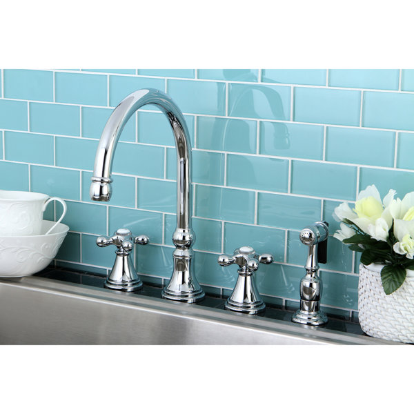 Kingston Brass KS2987AL Governor 8" Widespread Bathroom Faucet - Satin Brass, Deck Mount, Ceramic Disc